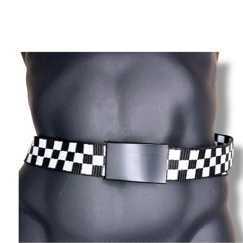 Buckle Down One Size Checkered Black White Punk Skater 90s Look Adjustable